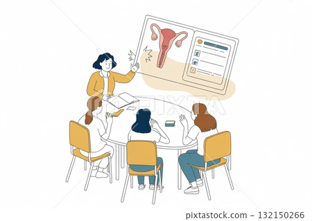 用於學習月經和生理的健康課插圖 用於學習月經和生理的健康課插圖 132150266