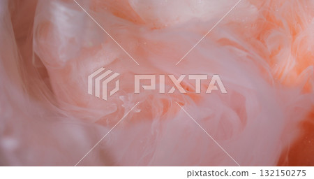 Ink blend. Glitter cloud. Defocused orange white color shiny acrylic splash bright texture spreading on abstract bokeh background. Ink blend. Glitter cloud. Defocused orange white color shiny acrylic splash bright texture spreading on abstract bokeh background. 132150275