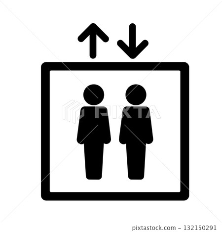 簡單的電梯象形圖、標誌、指南、象形圖、圖標、插圖 132150291