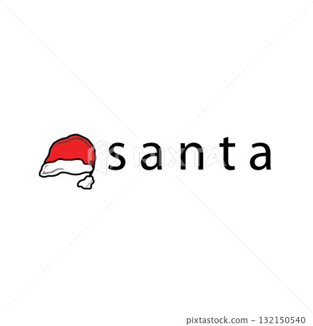 Santa hat logo design Christmas day with abstract silhouette of Santa hat simple design concept for brand templet and poster illustration Santa hat logo design Christmas day with abstract silhouette of Santa hat simple design concept for brand templet and poster illustration 132150540