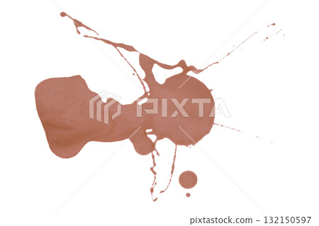 Brown watercolor splash brush isolated on transparent background 132150597