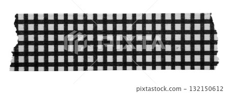 black patterned sticker paper tape isolated on transparent background black patterned sticker paper tape isolated on transparent background 132150612