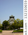 大阪最著名的旅遊景點-大阪城的風景 大阪最著名的旅遊景點-大阪城的風景 132150659