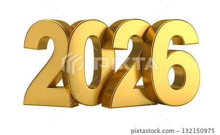2026 (New Year's material, gold) 132150975