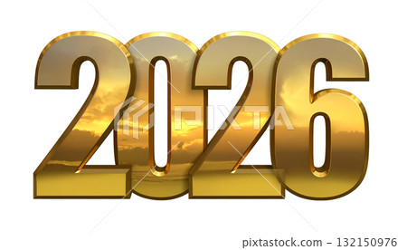 2026 (New Year's material, gold) 132150976