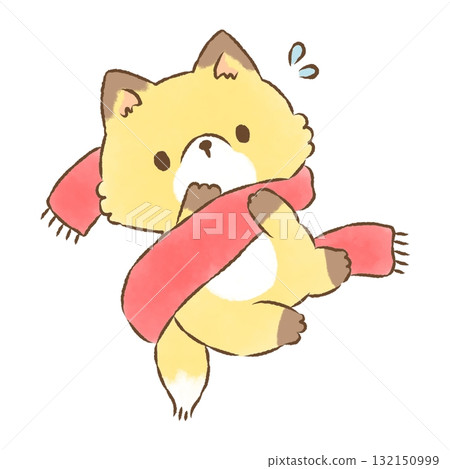 冬日里,一隻狐狸被圍巾纏住了 冬日里,一隻狐狸被圍巾纏住了 132150999