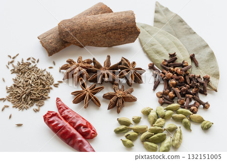 Spices on a white background 132151005