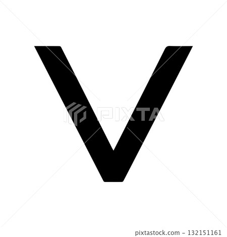 Futuristic Letter V Logo with High-Tech Minimal Black Design Futuristic Letter V Logo with High-Tech Minimal Black Design 132151161