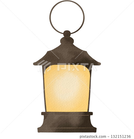 時尚的室內風格水彩燈籠插畫 132151236