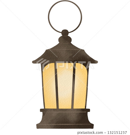 時尚的室內風格水彩燈籠插畫 132151237