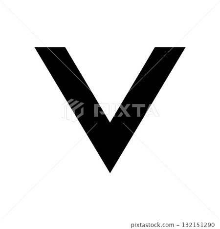 High-Tech Grid Letter V Logo with Precise Minimal Geometric Style 132151290