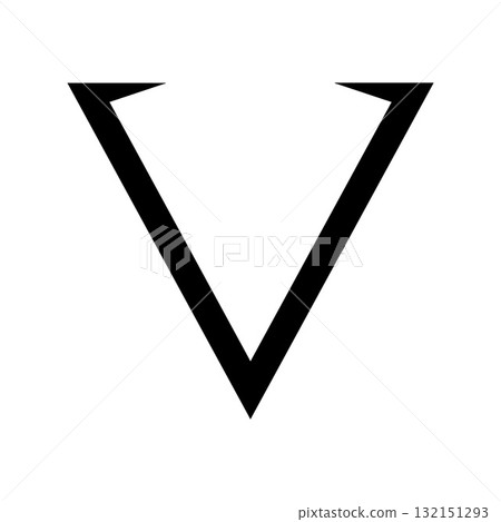 Parallel Line Letter V Logo with Minimal Modern Black Composition 132151293