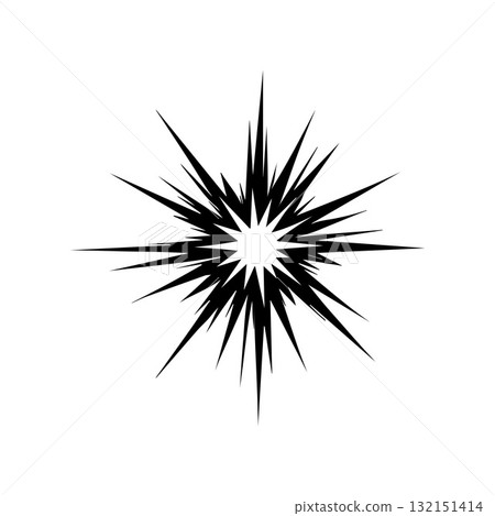 Elegant Black Spark Symbol Inspired by Light Expansion and Power Elegant Black Spark Symbol Inspired by Light Expansion and Power 132151414