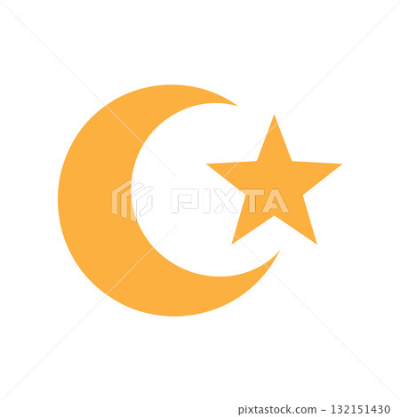 Creative Two-Part Lunar Symbol Featuring Modern Minimal Geometric Lines Creative Two-Part Lunar Symbol Featuring Modern Minimal Geometric Lines 132151430