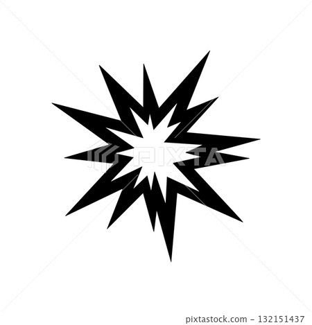 Bold Black Lightning Spark Symbol with Modern Minimal Composition Bold Black Lightning Spark Symbol with Modern Minimal Composition 132151437