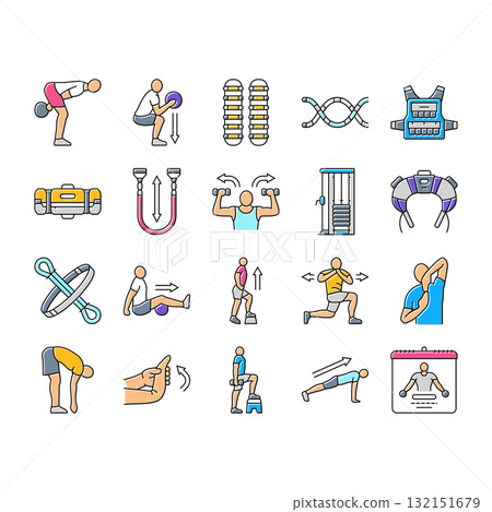 functional fitness mobility icons set vector functional fitness mobility icons set vector 132151679
