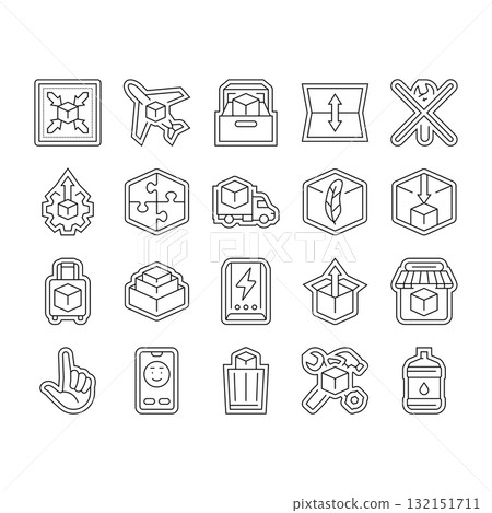 portability convenience product icons set vector portability convenience product icons set vector 132151711