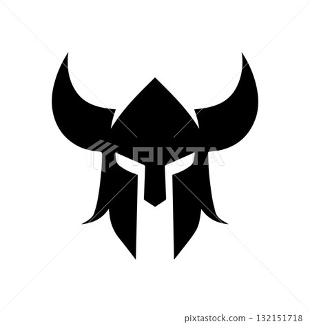 Viking Helmet Monogram Logo Combining Initial Letters and Warrior Symbol 132151718