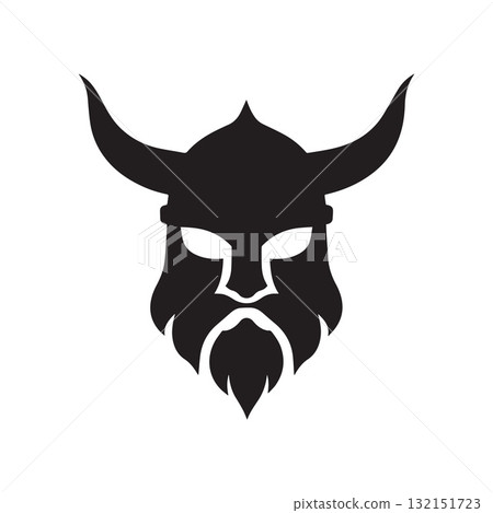 Dynamic Viking Warrior Emblem Representing Thunder, Energy, and Strength 132151723