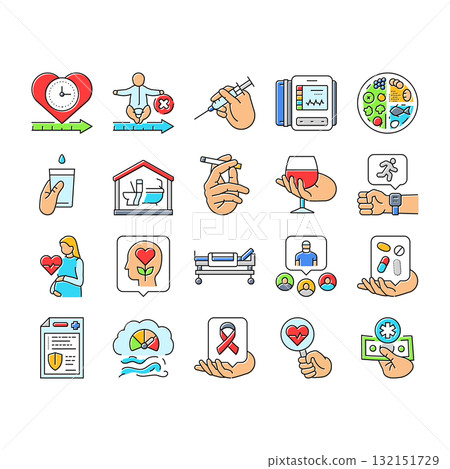 health indicators icons set vector health indicators icons set vector 132151729