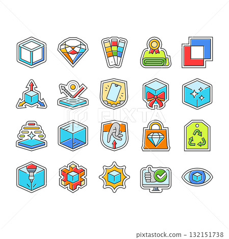 design aesthetics product icons set vector design aesthetics product icons set vector 132151738