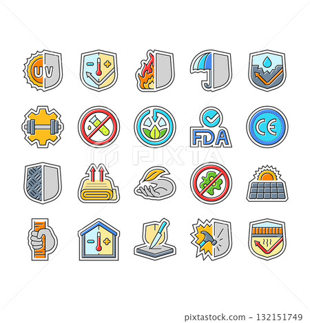 protection durability product icons set vector 132151749