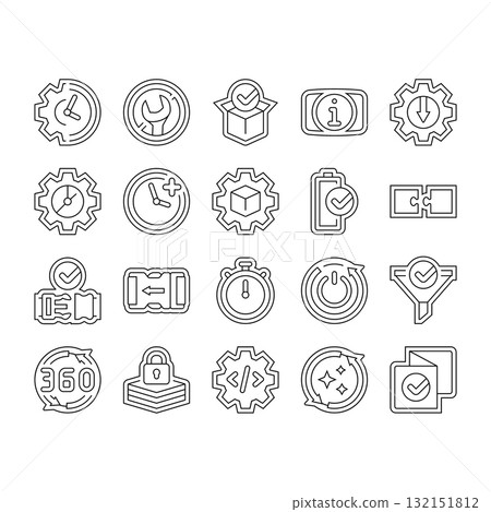 assembly setup product icons set vector assembly setup product icons set vector 132151812