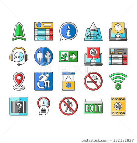 information data knowledge icons set vector information data knowledge icons set vector 132151927