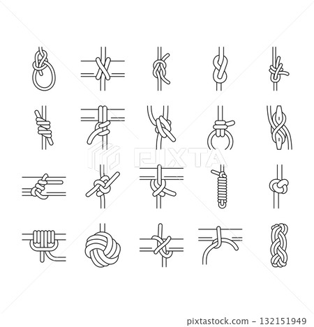 nautical knot rope marine icons set vector 132151949