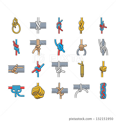 nautical knot rope marine icons set vector 132151950