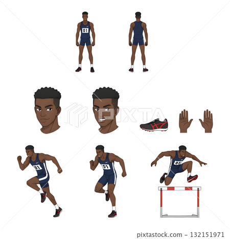 Set of Athletes character. illustration design. 132151971