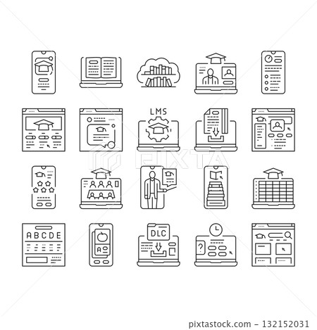 education platform edtech icons set vector education platform edtech icons set vector 132152031