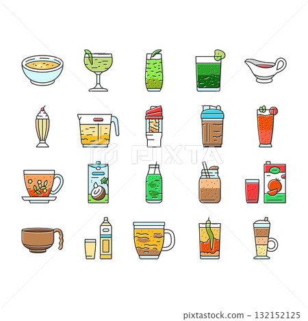 meals as drinks smoothie shake icons set vector meals as drinks smoothie shake icons set vector 132152125