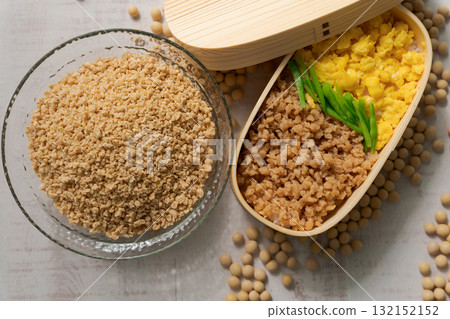 用大豆肉製成的肉末便當 132152152