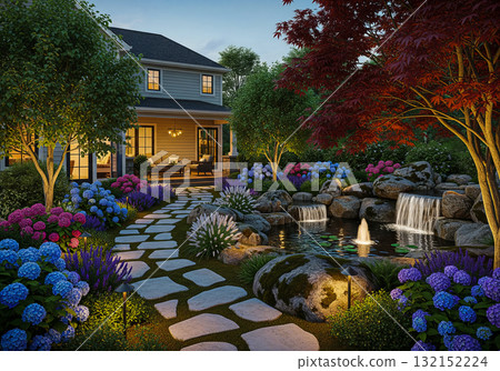 Beautiful landscape design 132152224