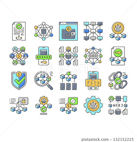 decentralized applications dapps icons set vector 132152225