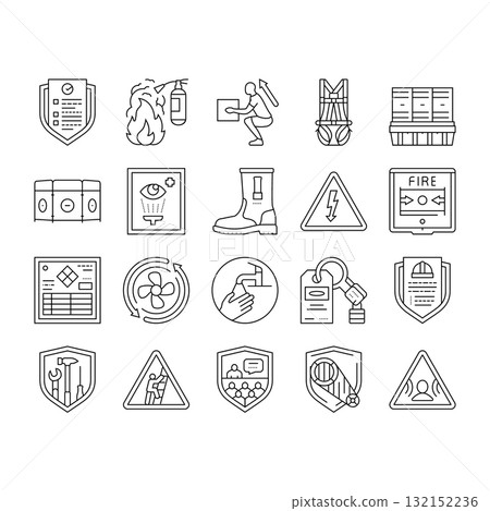 injury prevention safety icons set vector injury prevention safety icons set vector 132152236