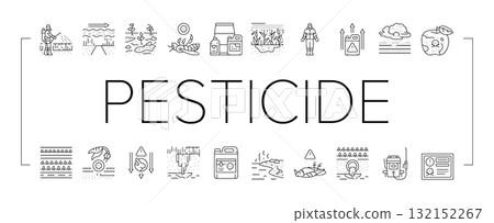 pesticide pollution agriculture icons set vector pesticide pollution agriculture icons set vector 132152267