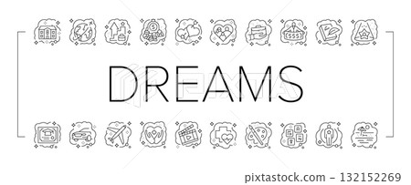human dreams icons set vector 132152269
