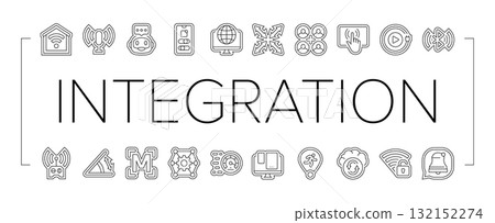 integration compatibility product icons set vector integration compatibility product icons set vector 132152274