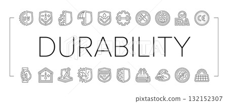 protection durability product icons set vector protection durability product icons set vector 132152307