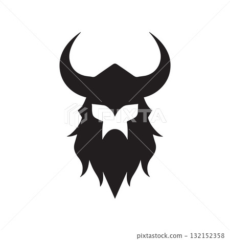 Vintage Engraved Viking Helmet Logo with Heritage Nordic Detailing Vintage Engraved Viking Helmet Logo with Heritage Nordic Detailing 132152358