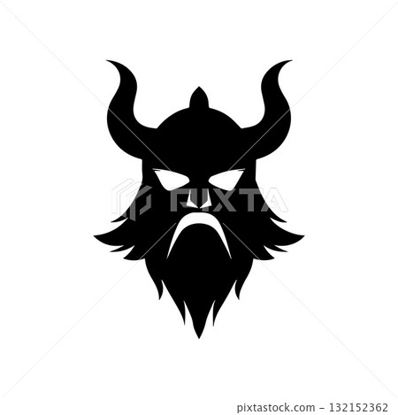 Classic Nordic Helmet Symbol Integrated into Timeless Shield Logo Classic Nordic Helmet Symbol Integrated into Timeless Shield Logo 132152362