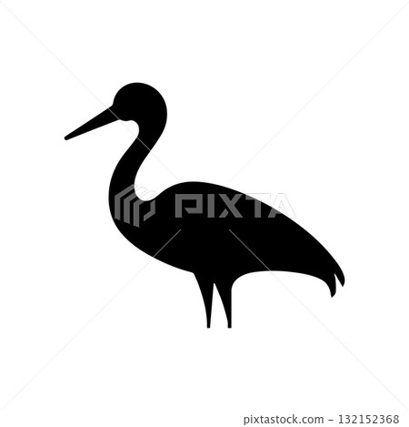 Artistic Script-Inspired Stork Symbol for Luxury Branding 132152368