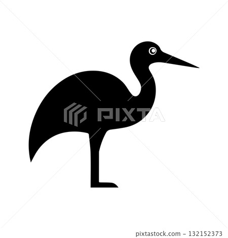 Modern Robotic Stork Symbol for Innovative Brand Identity 132152373