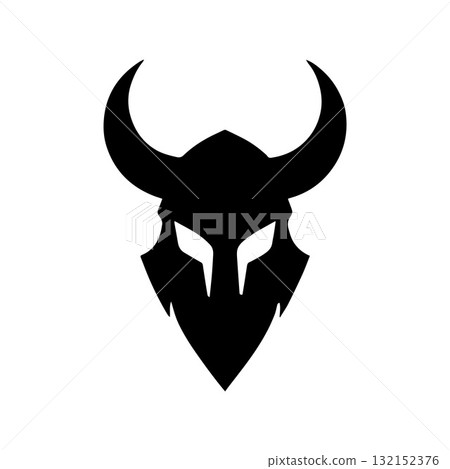 Luxurious Viking Warrior Symbol Featuring Classic Artistic Details 132152376