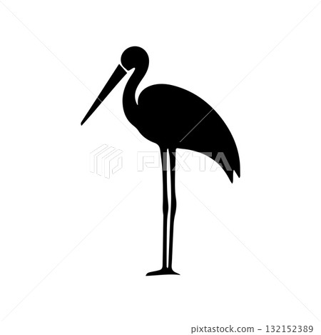 Elegant Stork Symbol Representing Nobility and Refined Prestige Style 132152389