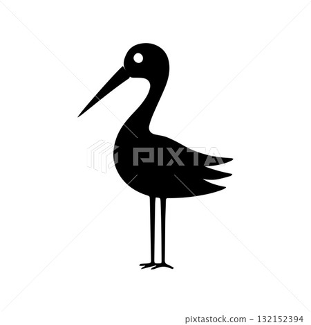 Stork in Flight Over Mountain Peaks Minimal Black Silhouette Stork in Flight Over Mountain Peaks Minimal Black Silhouette 132152394