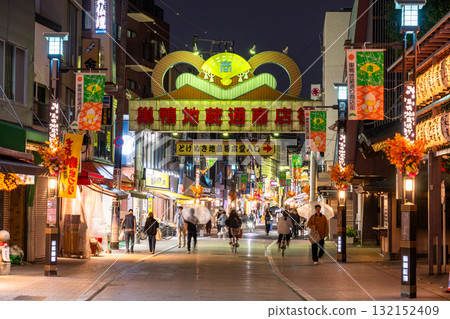 Tokyo: Night view of Sugamo Jizo-dori Shopping Street Tokyo: Night view of Sugamo Jizo-dori Shopping Street 132152409