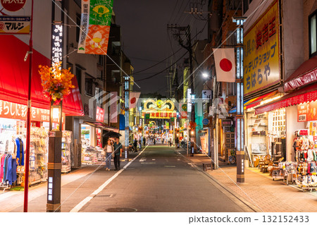 Tokyo: Night view of Sugamo Jizo-dori Shopping Street Tokyo: Night view of Sugamo Jizo-dori Shopping Street 132152433